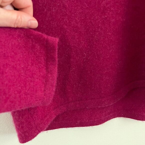Valerie Stevens 2 Ply Fuchsia Cashmere Sweater | Size Large - Picture 5 of 6